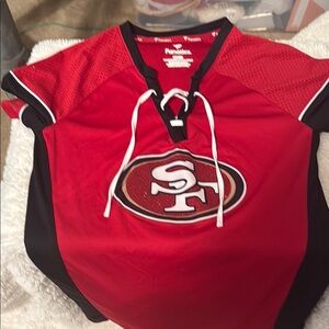 Fanatics Red and Black Jersey Top